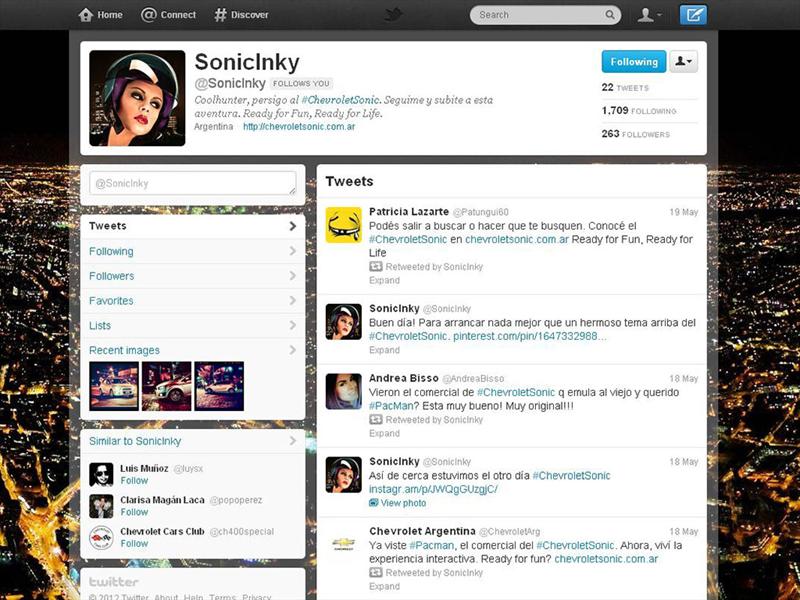 Chevrolet Sonic en campaña digital