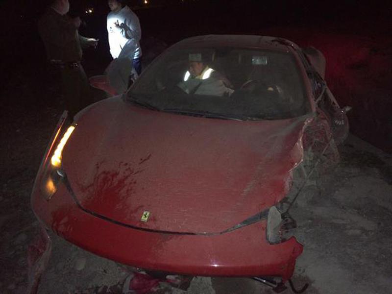 Así quedó la Ferrari 458 Italia de Arturo Vidal