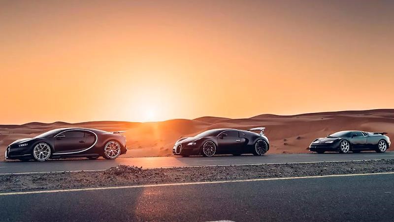 Bugatti EB110, Veyron 16.4 y Chiron