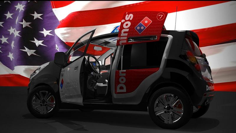 Chevrolet Spark vestido de Domino’s Pizza