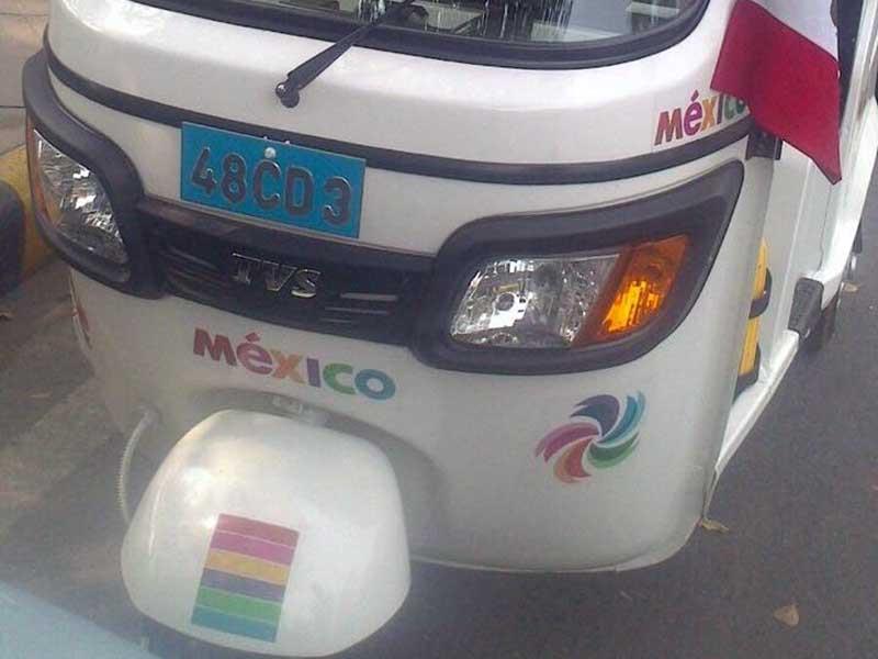 Autorickshaw de la embajadora de México en India