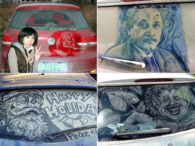 Obras de arte sobre polvo
