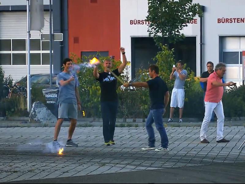 Loeb, Webber, Coulthard y Sainz derrapando