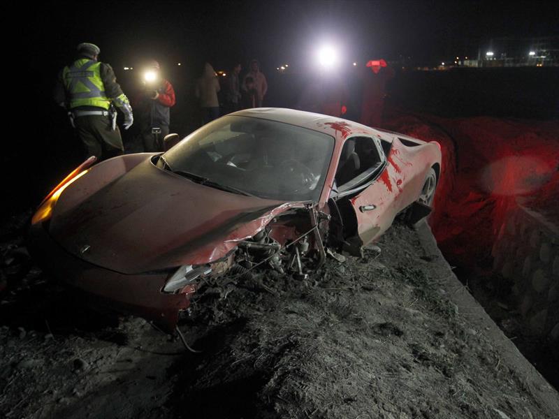 Así quedó la Ferrari 458 Italia de Arturo Vidal