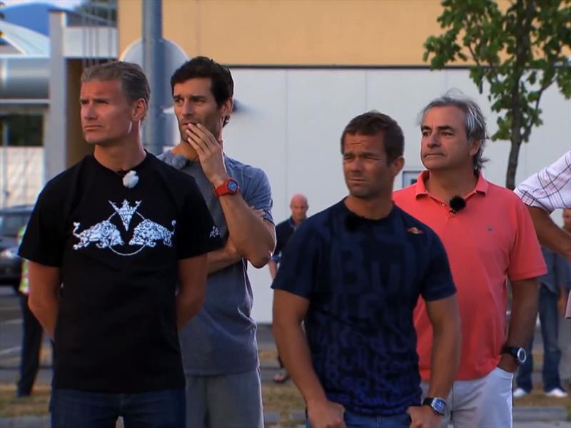 Loeb, Webber, Coulthard y Sainz derrapando