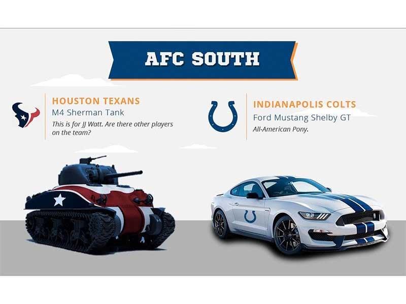 Equipos de footbal ameicano se convierten en autos