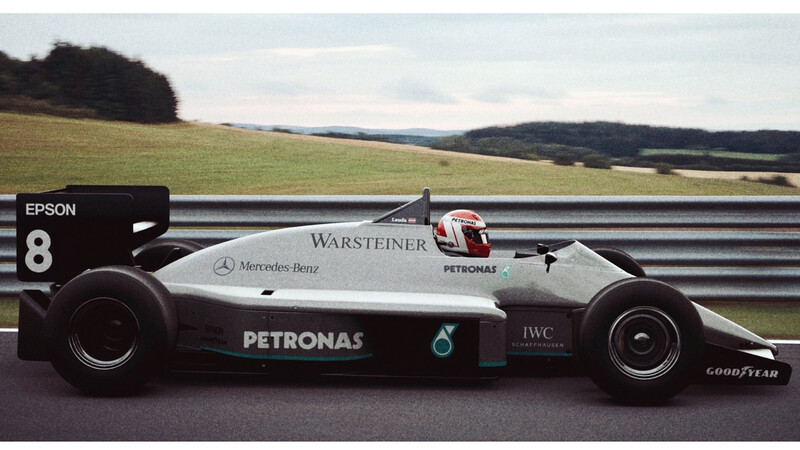 Decoraciones de F1 actuales en máquinas de los 80