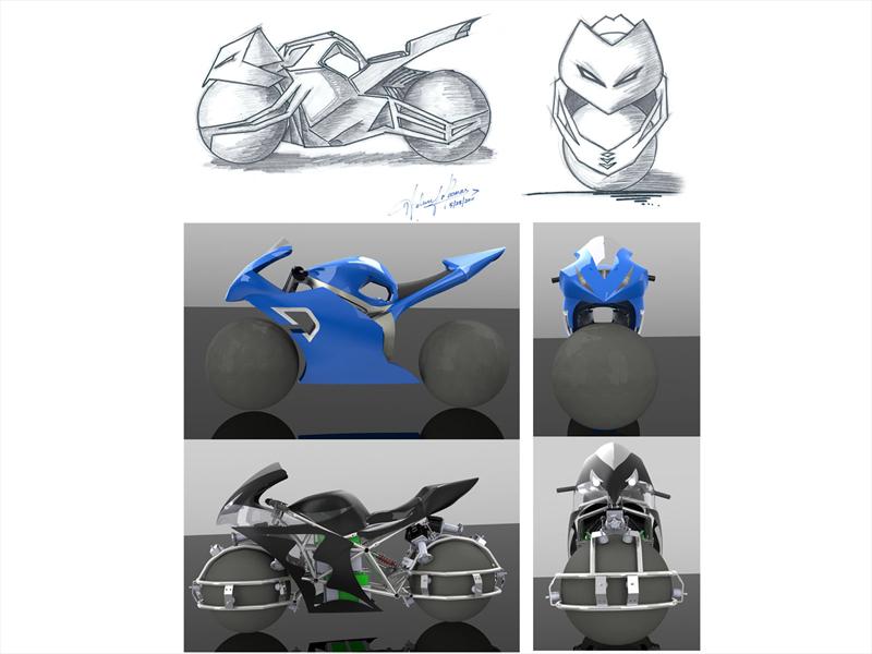 Moto que se desplaza mediante esferas