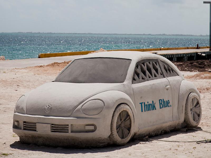 VW Beetle en el lecho marino del caribe