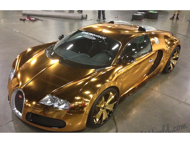 Rapero Flo Rida viste de oro su Bugatti Veyron