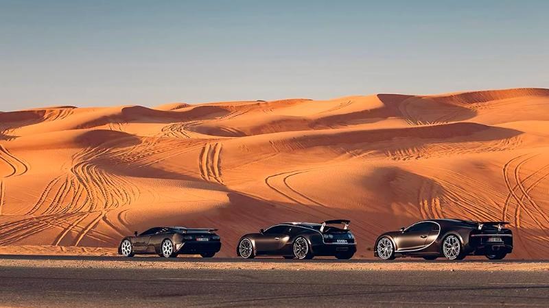 Bugatti EB110, Veyron 16.4 y Chiron