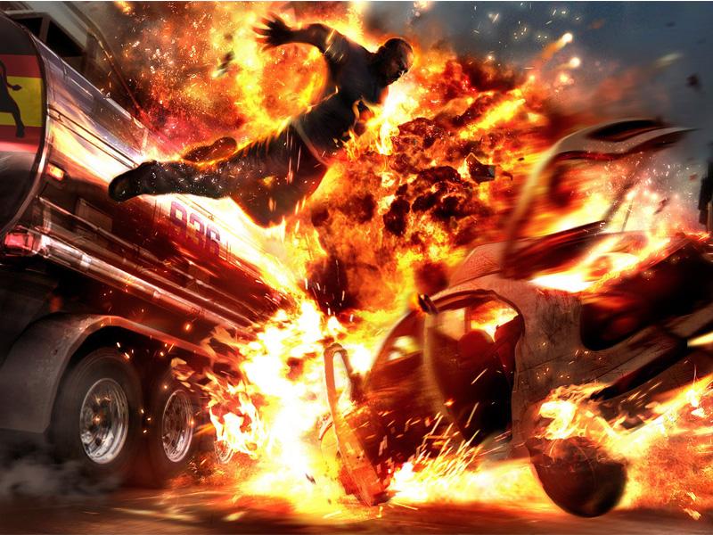 Los coches explotan al chocar