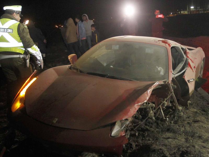 Así quedó la Ferrari 458 Italia de Arturo Vidal