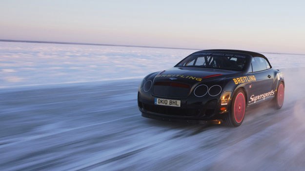 Bentley Continental Supersports Convertible impone récord de velocidad sobre hielo