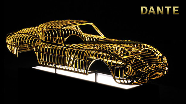 Una estructura de Ferrari 250 GTO de oro de 24 kilates