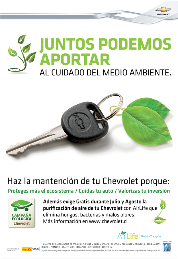 Chevrolet lanzó campaña orientada a cuidar el medioambiente