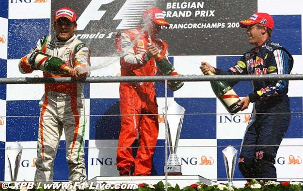 Fisichella logra un segundo lugar histórico en Bélgica