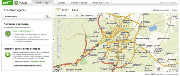 Nokia lanza aplicación gratuita de GPS llamada Ovi Maps