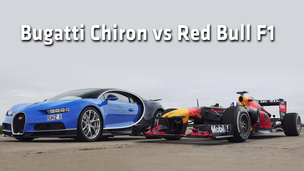 Quem vence em uma arrancada: um carro de Fórmula 1 ou um Bugatti