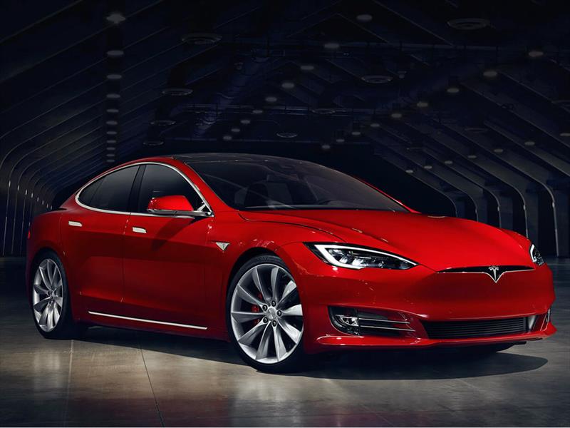 Tesla Model auto con aceleración del mundo