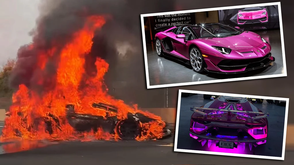 Horror! Se incendia un exclusivo Lamborghini rosado