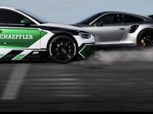 De reversa: Curiosa pelea entre Audi RS3 eléctrico y Porsche 911 GT2 RS