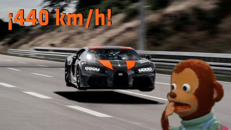 Miedo es poco: aceleró el Bugatti Chiron a fondo y voló a ¡440 km/h!