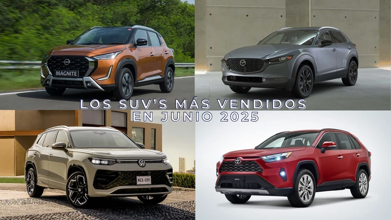 Los 10 SUVs más vendidos en junio 2025