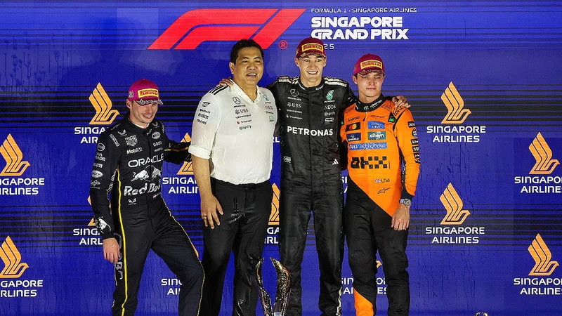 F1 2025: Russell ganó el GP de Singapur y McLaren hace historia
