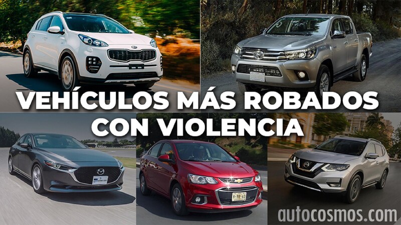 Los autos más robados con violencia de septiembre 2019 a agosto 2020 en México