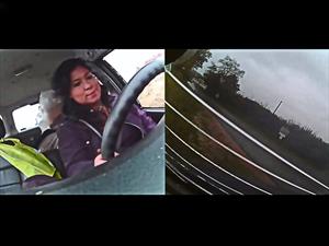 Video: Una mujer mantiene una calma sorprendente luego de una volcadura
