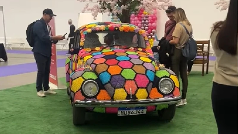 Artesana brasileña viste a su Volkswagen Sedán con crochet