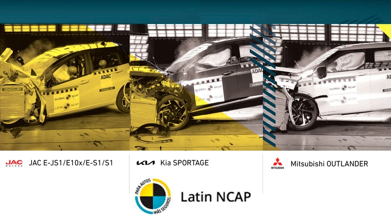 El Kia Sportage, el nuevo Mitsubishi Outlander y el JAC E-JS1 pasaron por Latin NCAP