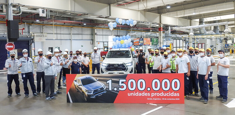Toyota alcanzó el millón y medio de unidades producidas en Argentina