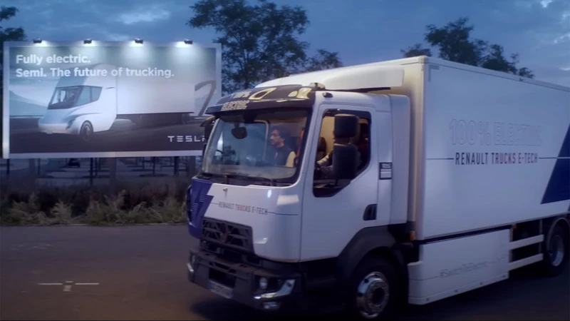 Renault Trucks trolea al camión eléctrico de Tesla
