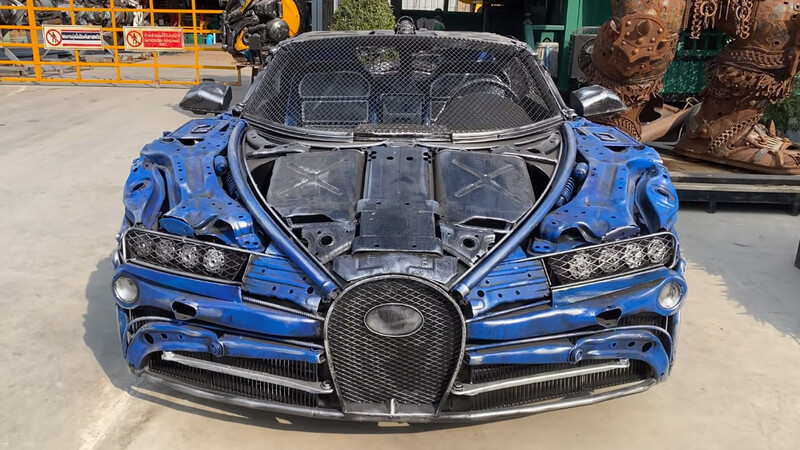 Réplicas del Bugatti Chiron y otros super autos son fabricadas con chatarra