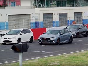 Honda Civic Type R, seis generaciones se enfrentan en la pista