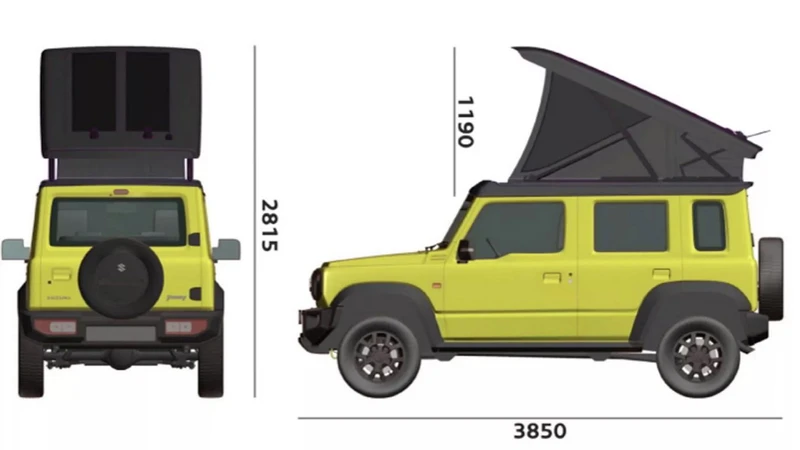 El Suzuki Jimny saca su lado aventurero con una carpa al estilo Westfalia