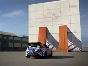 Hyundai Veloster hace giro en un muro