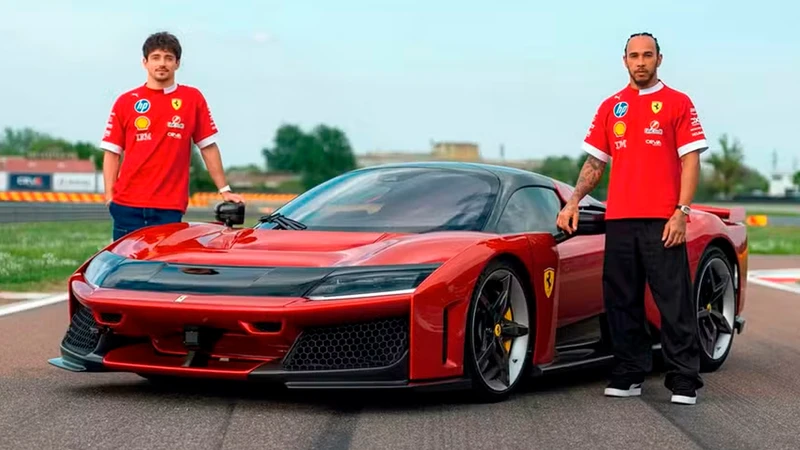 Video: Lewis Hamilton y Charles Leclerc disfrutan manejando el nuevo Ferrari F80