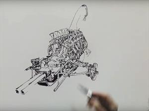 Video: Increíble artista coreano dibuja motores a mano alzada