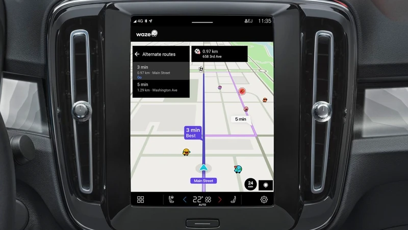 Waze ahora está disponible directamente en la pantalla de los modelos Volvo