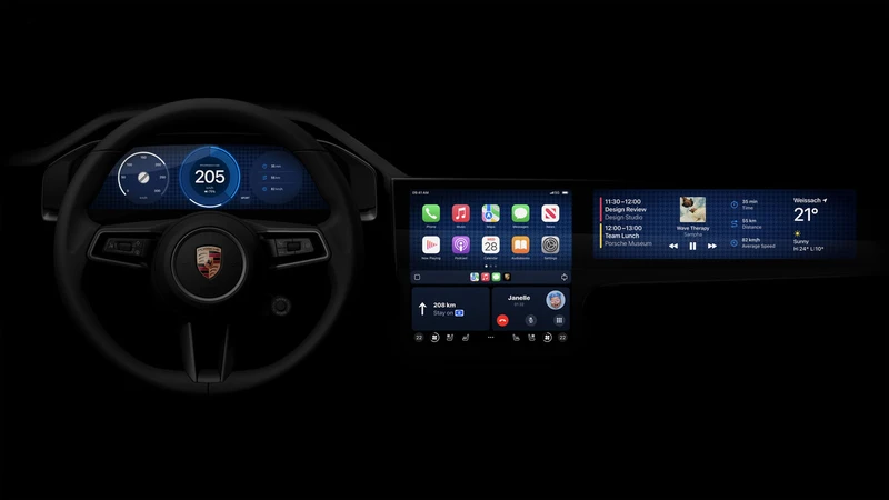 Porsche y Aston Martin revelan como lucirá la nueva interfaz integrada de Apple CarPlay en sus autos