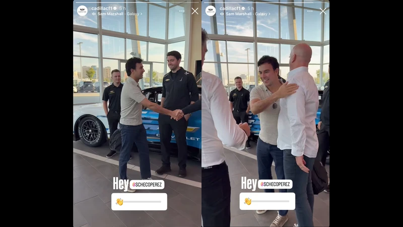 Checo tuvo su primer día de oficina con Cadillac