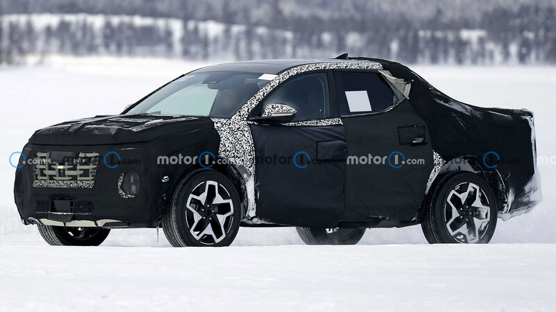 Sorprenden a la Hyundai Santa Cruz preparándose en la nieve