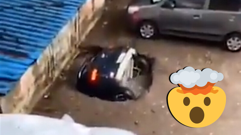 Video: el suelo se tragó un SUV
