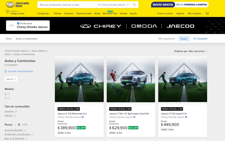 Chirey x Mercado Libre