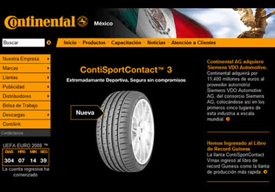 Continental Tire renueva página web