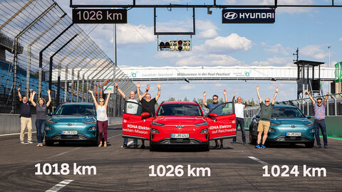 Hyundai Kona eléctrico alcanza autonomía record de 1.000 kilómetros en una sola carga