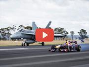 Video: El F1 de Red Bull corre contra un avión caza F/A-18